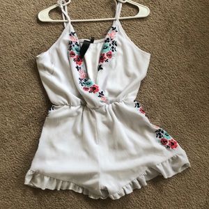 White floral romper